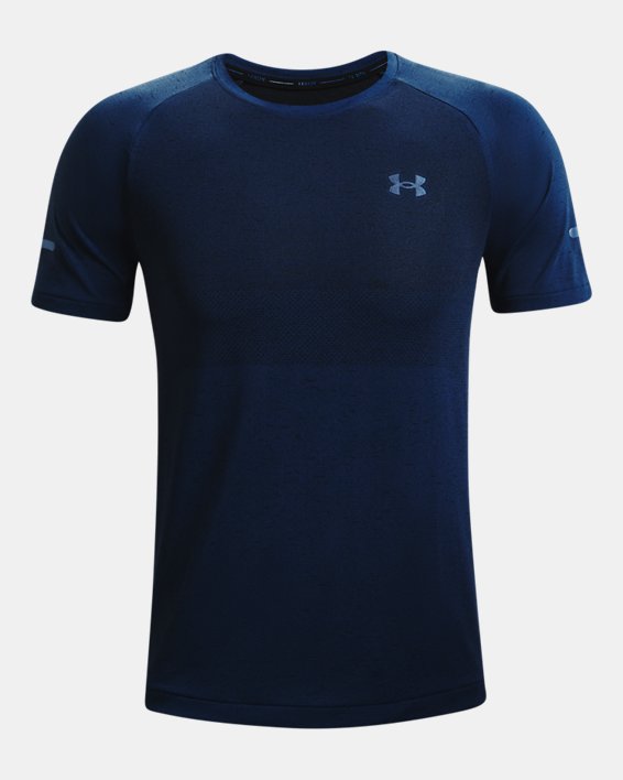 Men's UA Vanish Seamless Run Short Sleeve, Blue, pdpMainDesktop image number 4